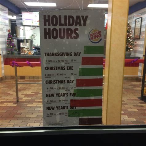 burger king holiday hours